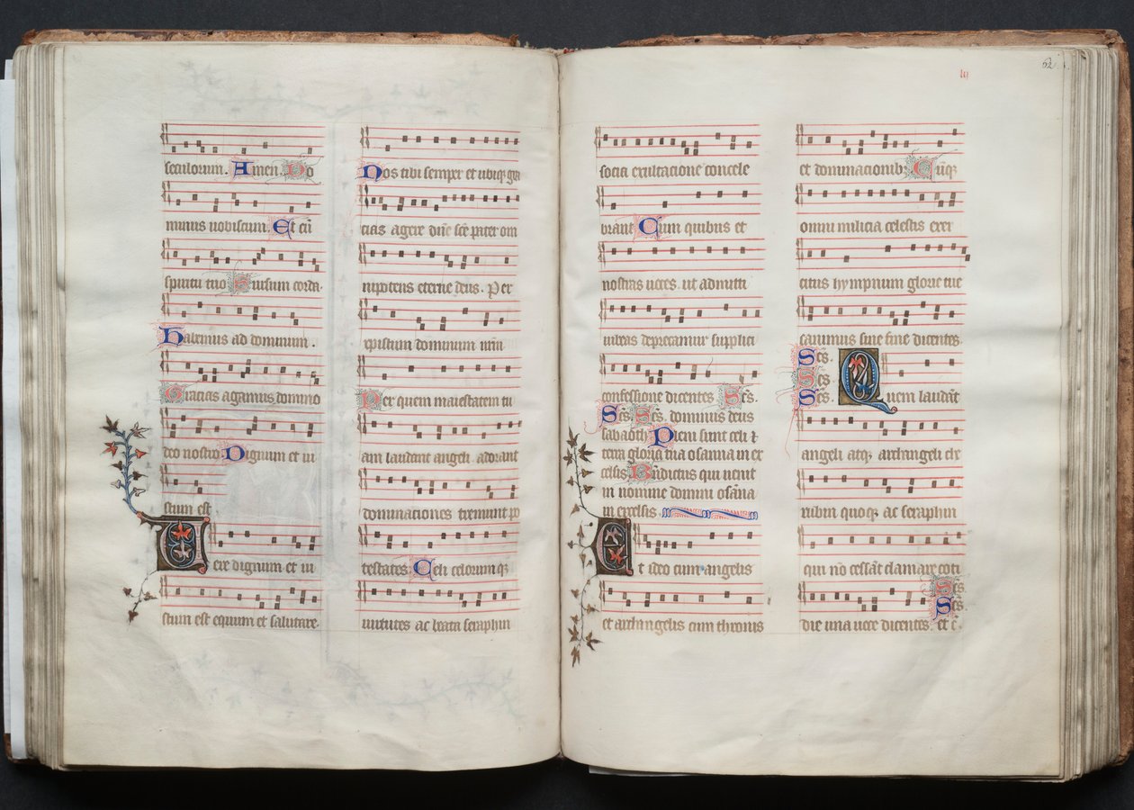 Le Missel de Gotha : Fol. 62r, Texte, vers 1375 - Master of the Boqueteaux