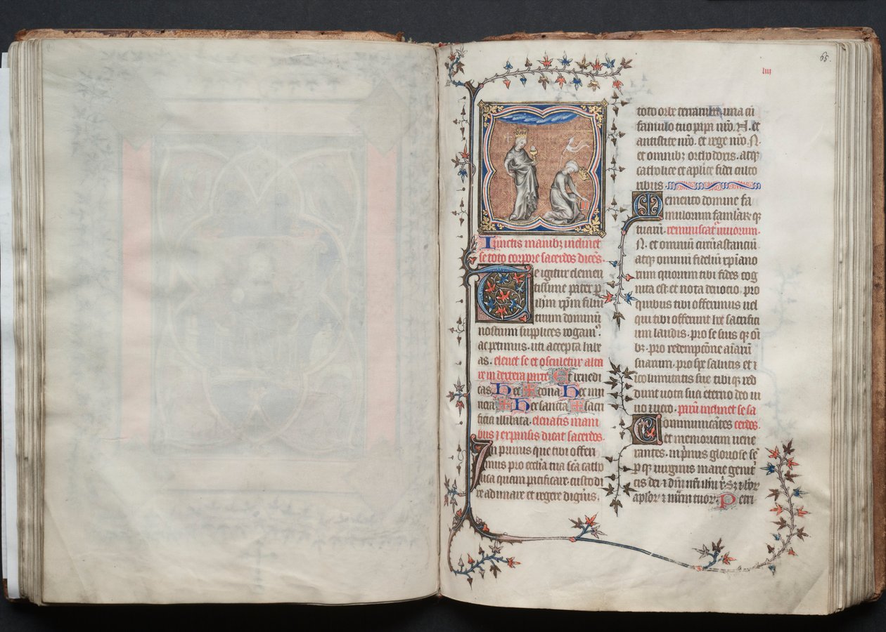 Le Missel de Gotha : Fol. 64v, Texte, vers 1375 - Master of the Boqueteaux