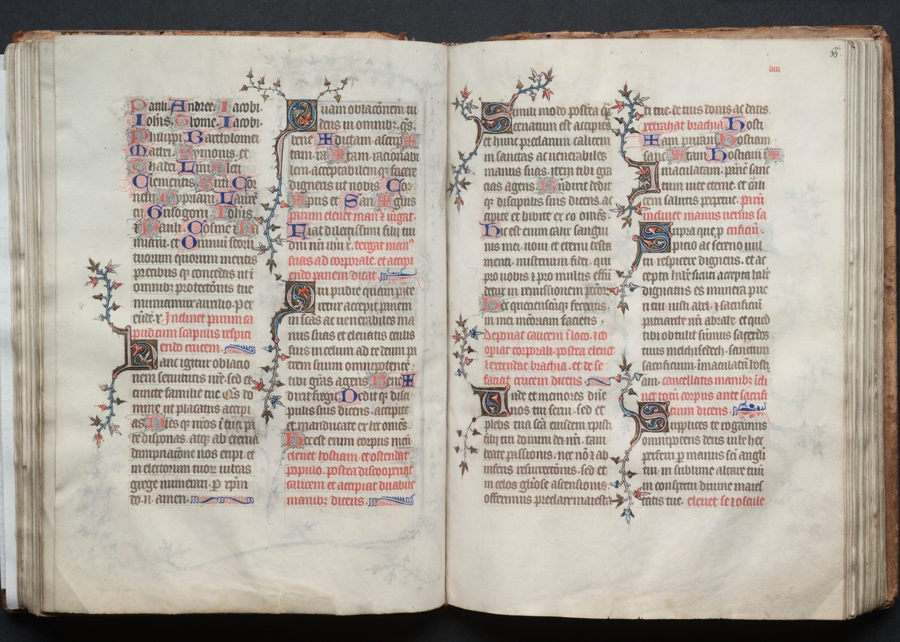 Le Missel de Gotha : Fol. 66r, Texte, vers 1375 - Master of the Boqueteaux