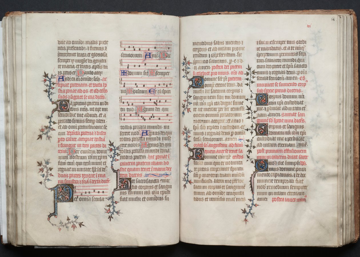 Le Missel de Gotha : Fol. 68r, Texte, c. 1375 - Master of the Boqueteaux