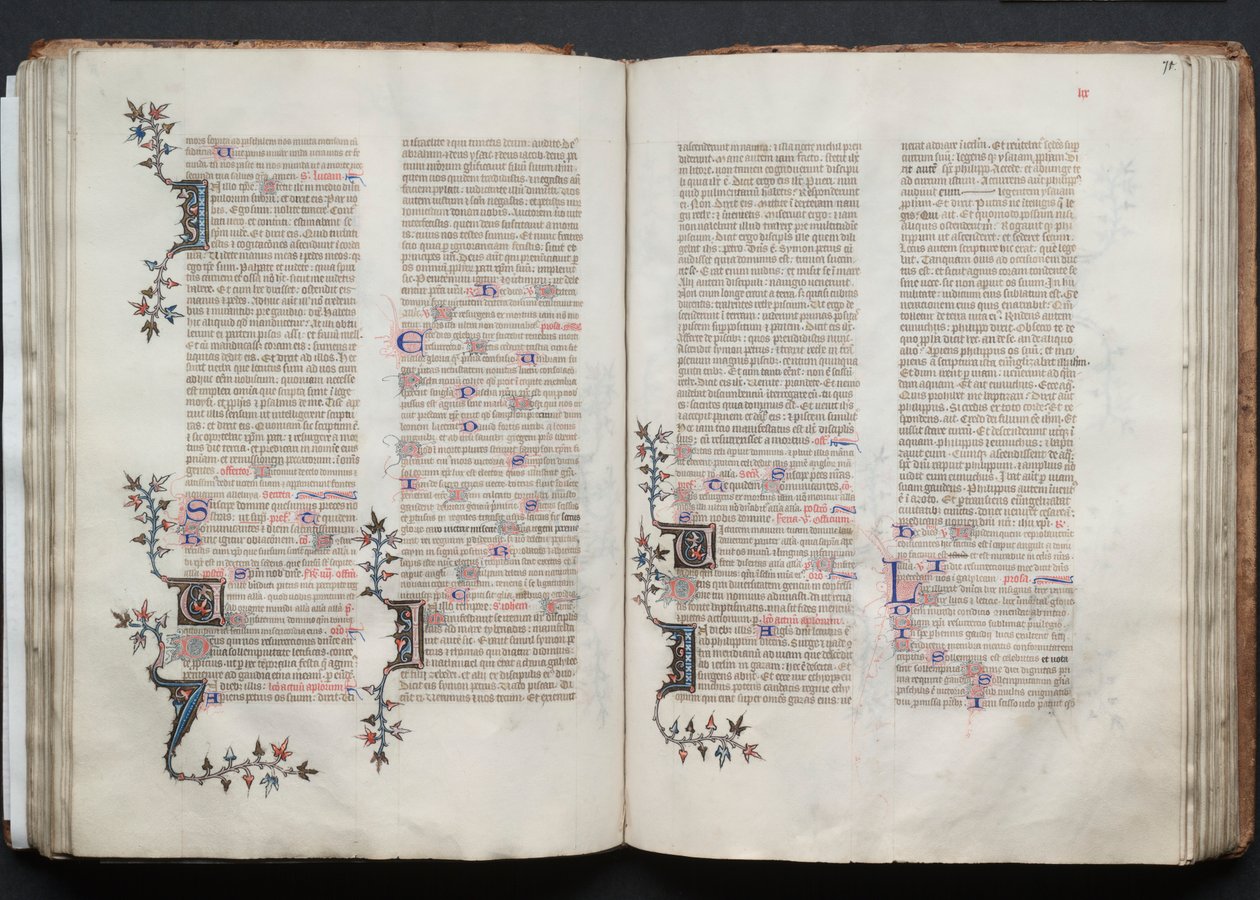 Le Missel de Gotha : Fol. 70v, Texte, c. 1375 - Master of the Boqueteaux
