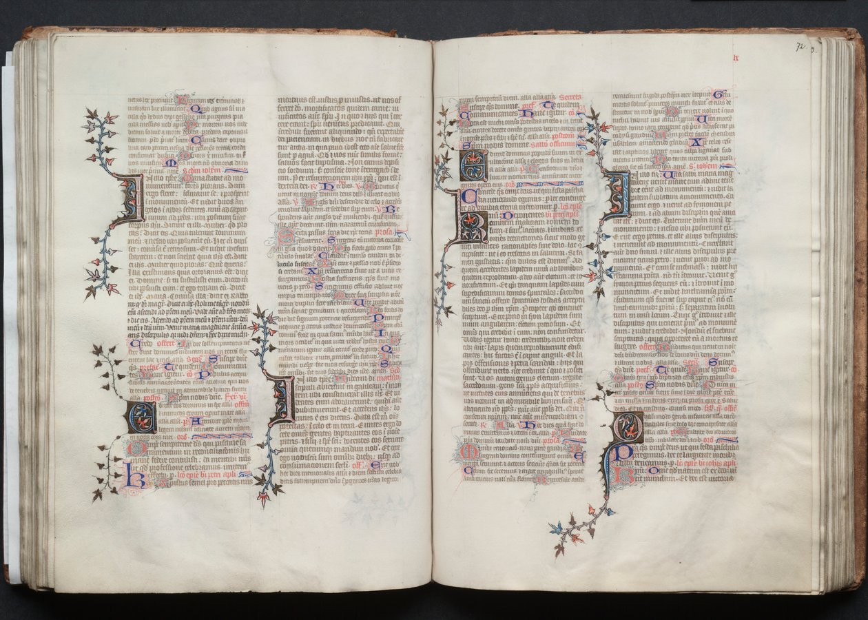 Le Missel de Gotha : Fol. 71v, Texte, c. 1375 - Master of the Boqueteaux