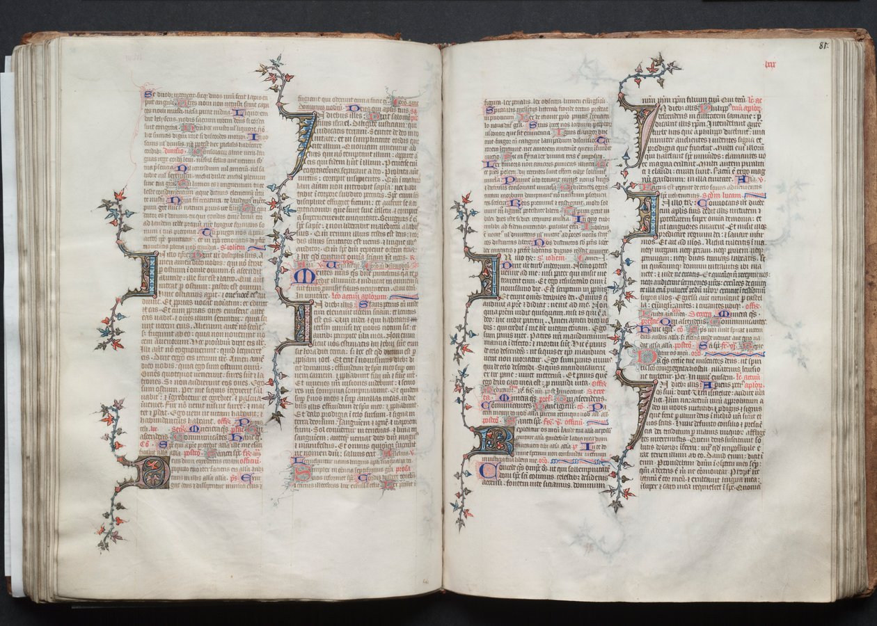Le Missel de Gotha : Fol. 80v, Texte, vers 1375 - Master of the Boqueteaux