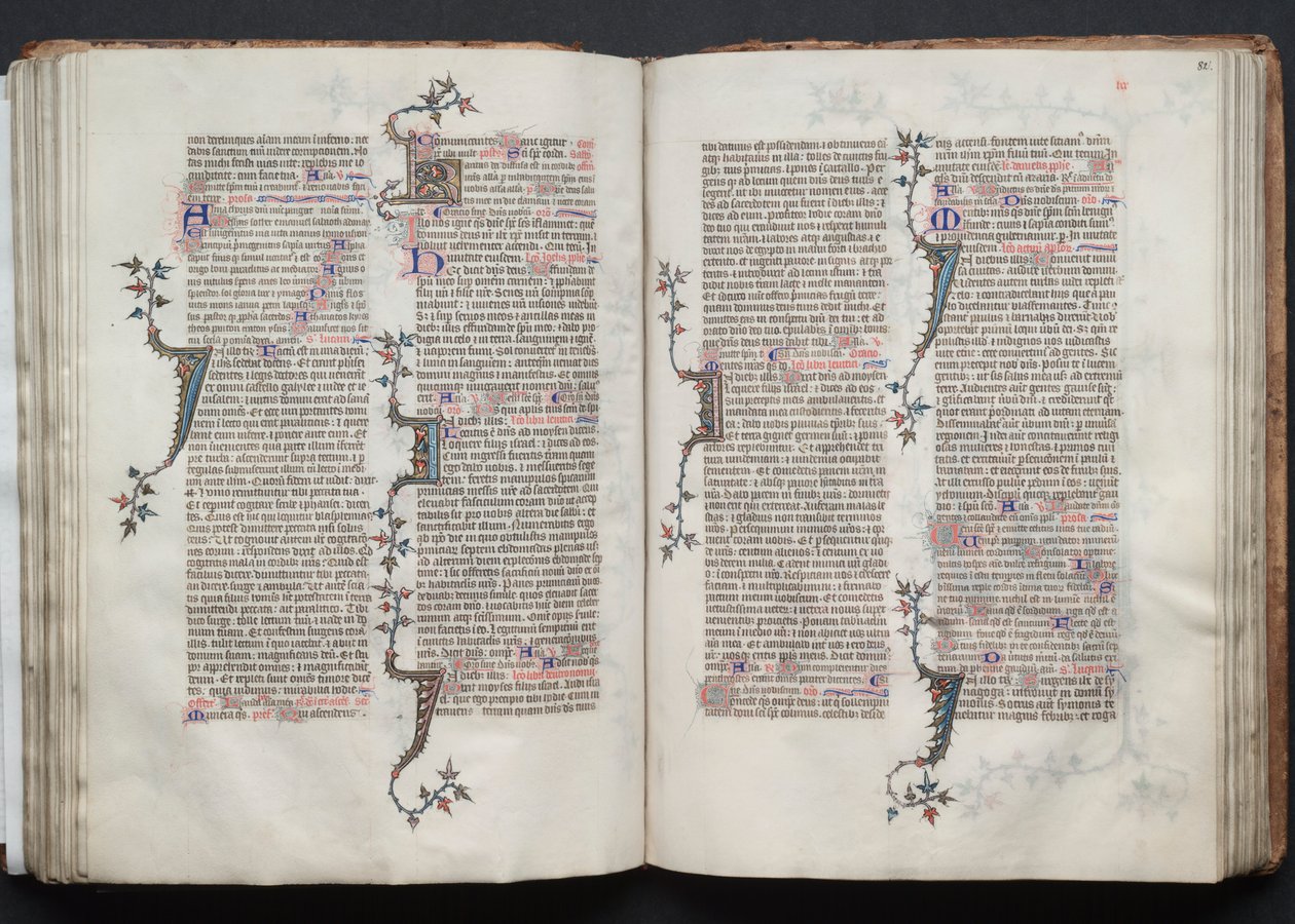 Le Missel de Gotha : Fol. 82r, Texte, vers 1375 - Master of the Boqueteaux