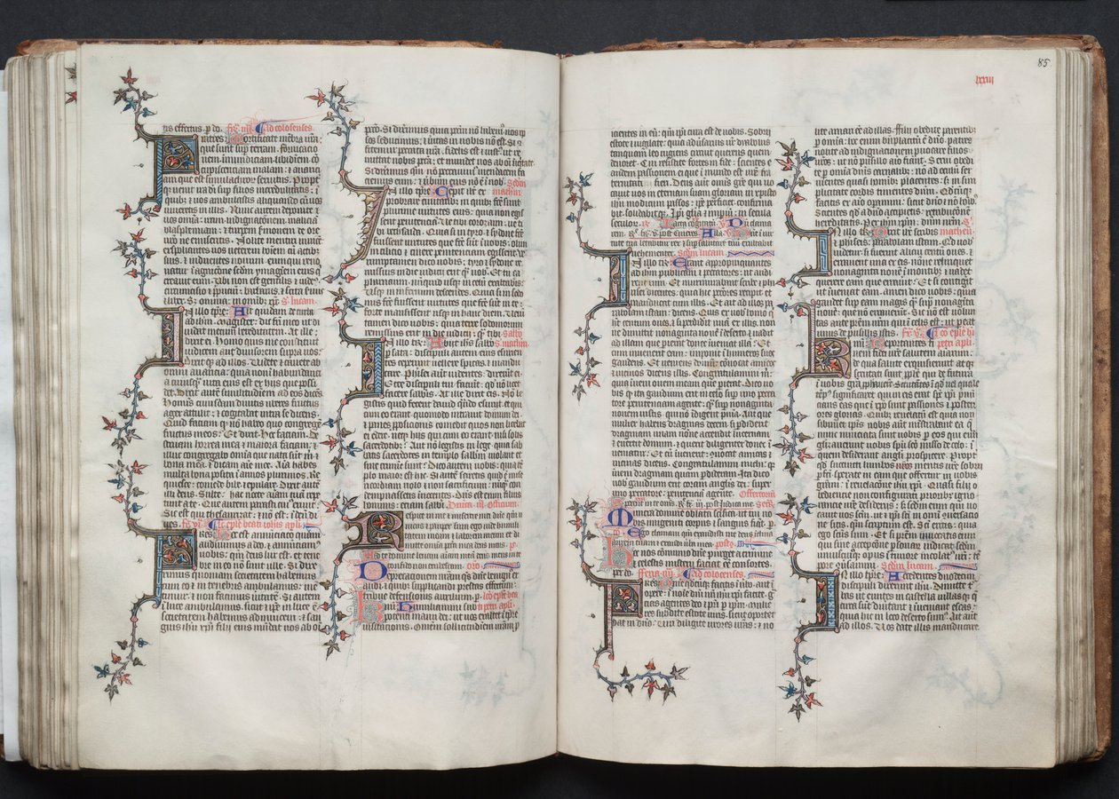 Le Missel de Gotha : Fol. 84v, Texte, vers 1375 - Master of the Boqueteaux