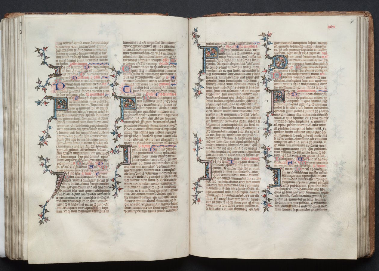 Le Missel de Gotha : Fol. 89v, texte, vers 1375 - Master of the Boqueteaux
