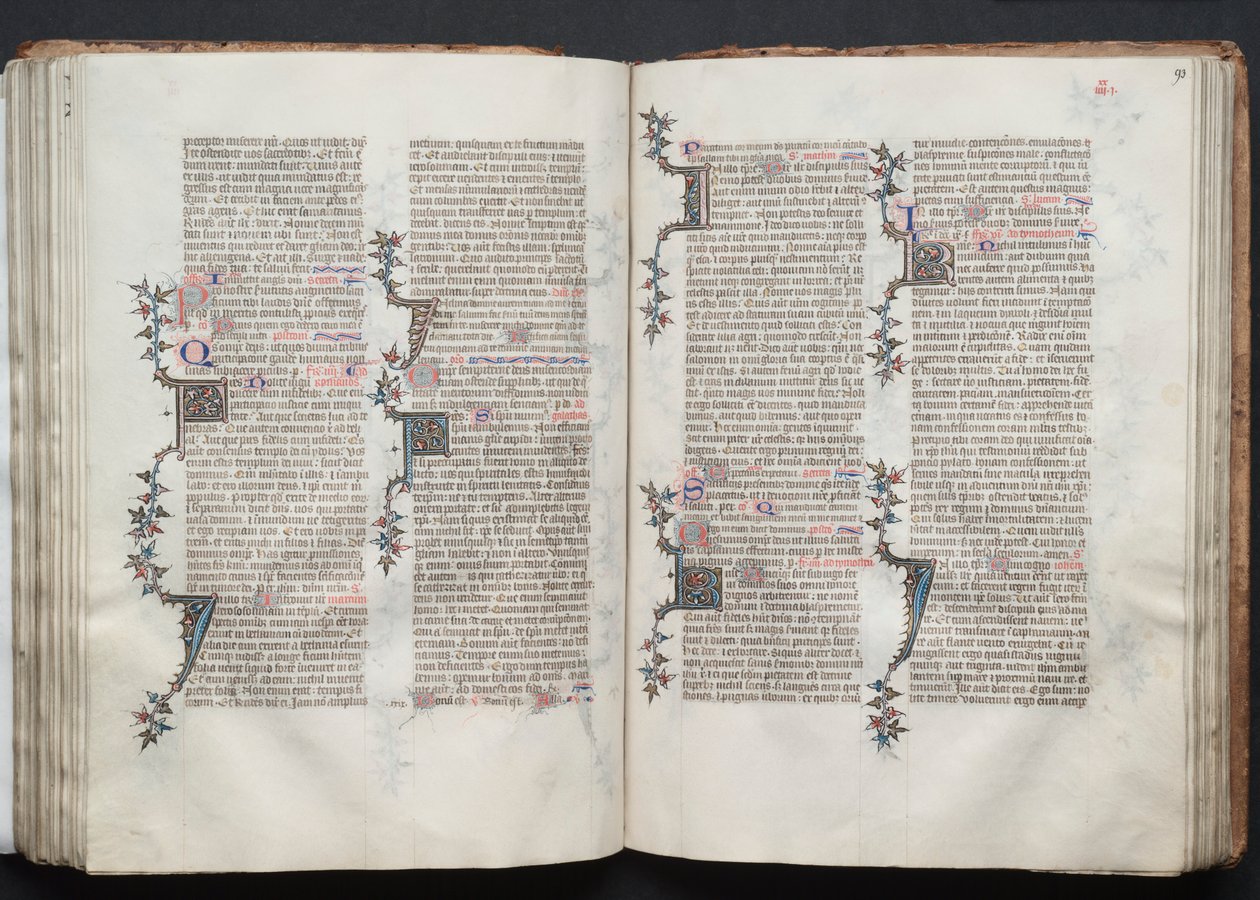 Le Missel de Gotha : Fol. 93r, Texte, vers 1375 - Master of the Boqueteaux