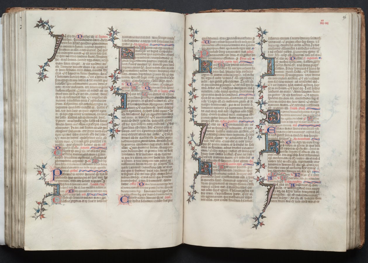 Le Missel de Gotha : Fol. 95v, Texte, vers 1375 - Master of the Boqueteaux