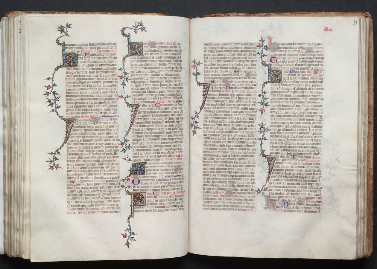 Le Missel de Gotha : Fol. 98v, Texte, c. 1375 - Master of the Boqueteaux
