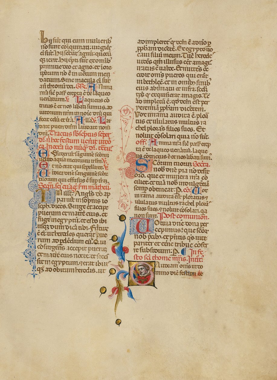 Initial G : Saint Thomas Becket - Master of the Brussels Initials