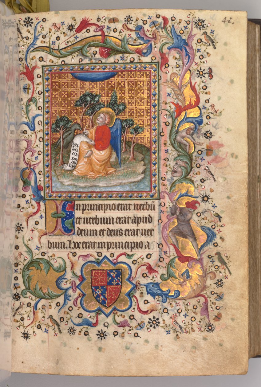 Heures de Charles le Noble, roi de Navarre (1361-1425) : fol.1r, St. Jean l