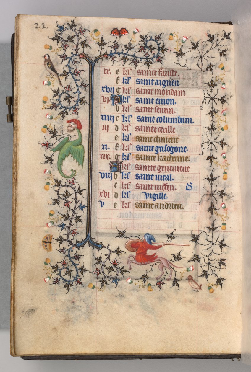 Heures de Charles le Noble, roi de Navarre 1361-1425: fol. 11v, Novembre, vers 1405 - Master of the Brussels Initials and Associates