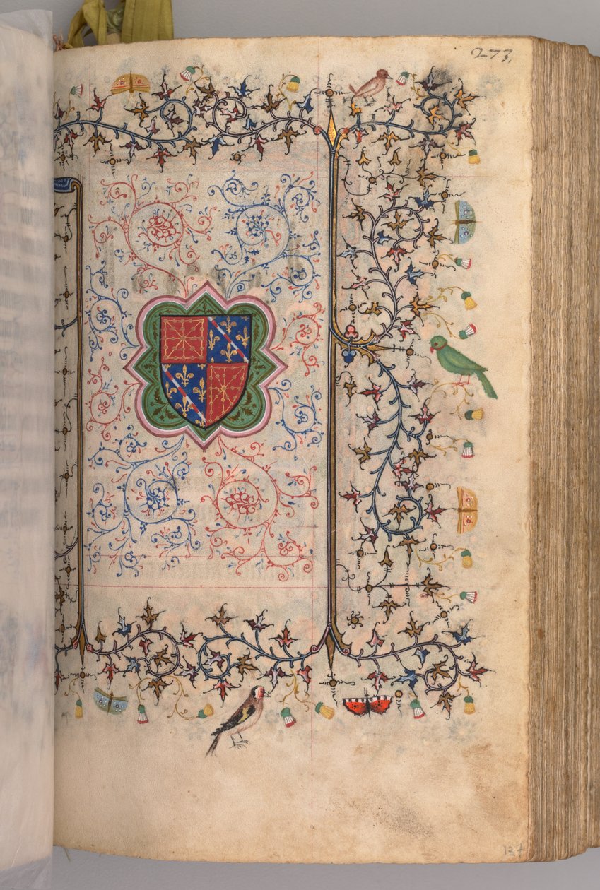 Heures de Charles le Noble, roi de Navarre 1361-1425: fol. 137r, Blason..., vers 1405 - Master of the Brussels Initials and Associates