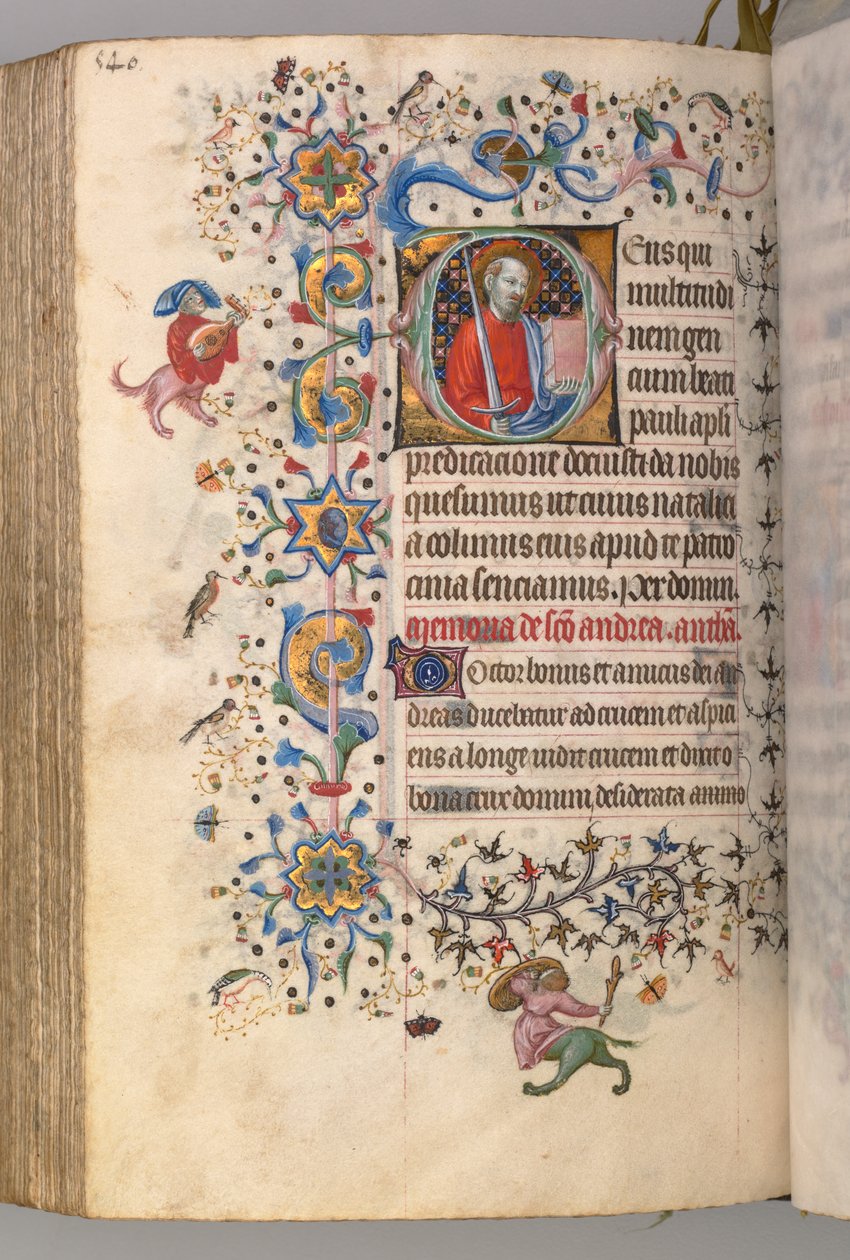 Heures de Charles le Noble, roi de Navarre 1361-1425 : fol. 264v, Saint Paul, vers 1405 - Master of the Brussels Initials and Associates