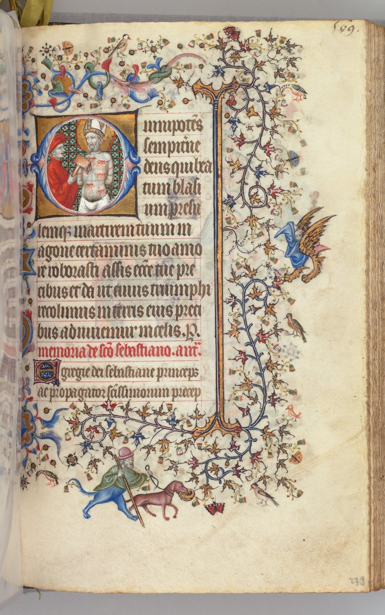 Heures de Charles le Noble, Roi de Navarre 1361-1425, fol. 279r, St. Basins, vers 1405 - Master of the Brussels Initials and Associates