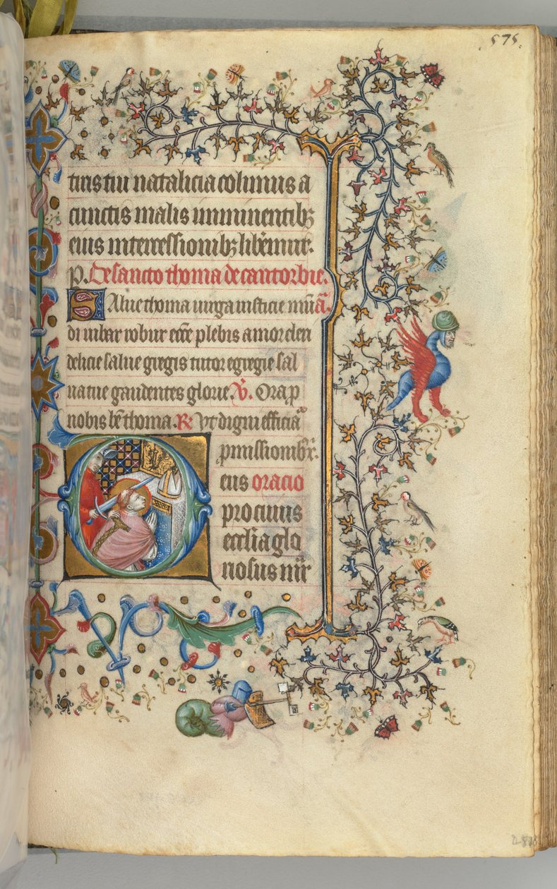 Heures de Charles le Noble, roi de Navarre 1361-1425, fol. 282r, Saint Thomas à Becket, vers 1405 - Master of the Brussels Initials and Associates