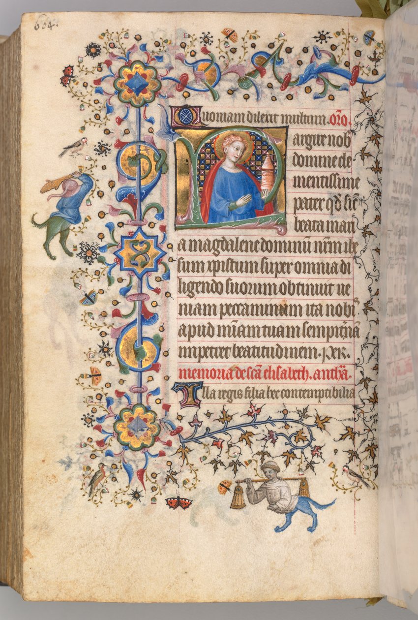 Heures de Charles le Noble, roi de Navarre 1361-1425, fol. 296v, Sainte Marie-Madeleine - Master of the Brussels Initials and Associates