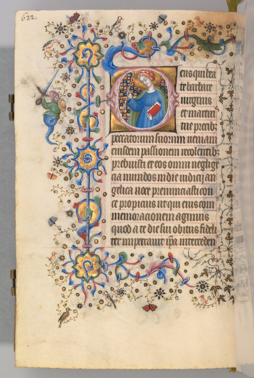 Heures de Charles le Noble, roi de Navarre 1361-1425, fol. 305v, Sainte Marthe, vers 1405 - Master of the Brussels Initials and Associates