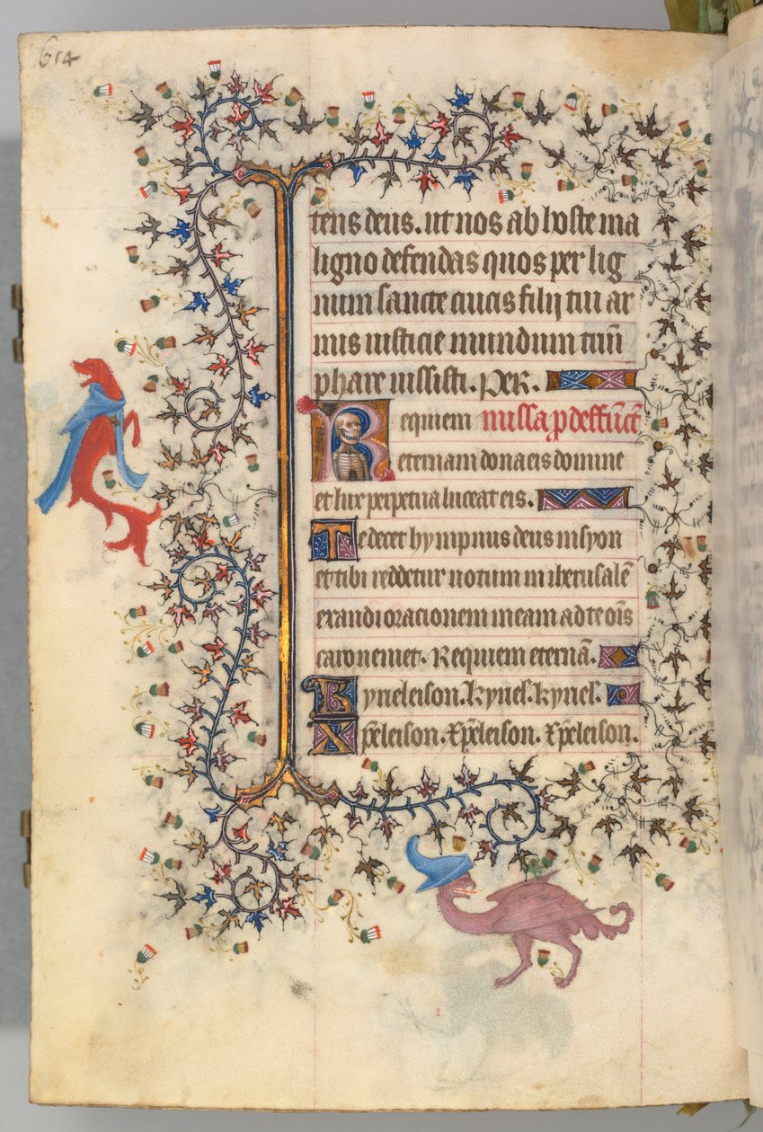 Heures de Charles le Noble, roi de Navarre 1361-1425, fol. 321v, Buste de la Mort, vers 1405 - Master of the Brussels Initials and Associates