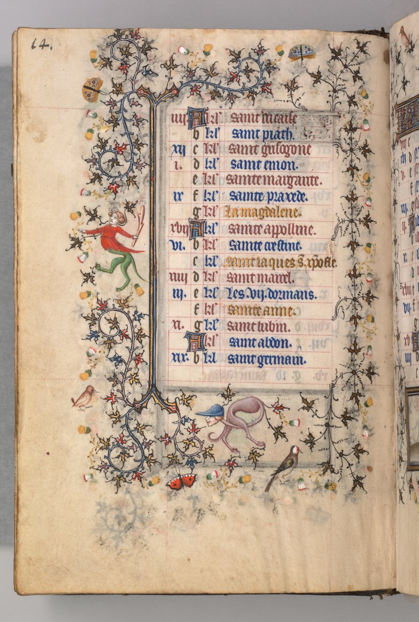 Heures de Charles le Noble, roi de Navarre 1361-1425 : fol. 7v, juillet, vers 1405 - Master of the Brussels Initials and Associates