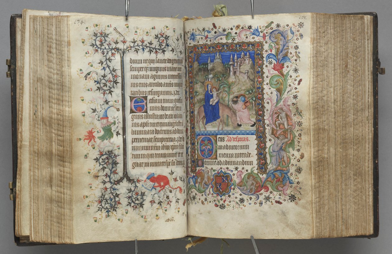 Heures de Charles le Noble, Roi de Navarre 1361-1425 : fol. 87v, Texte, vers 1405 - Master of the Brussels Initials and Associates