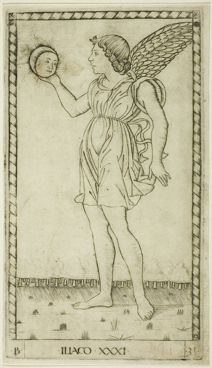 Génie du Soleil, planche 31 de Genii et Vertus - Master of the E Series Tarocchi