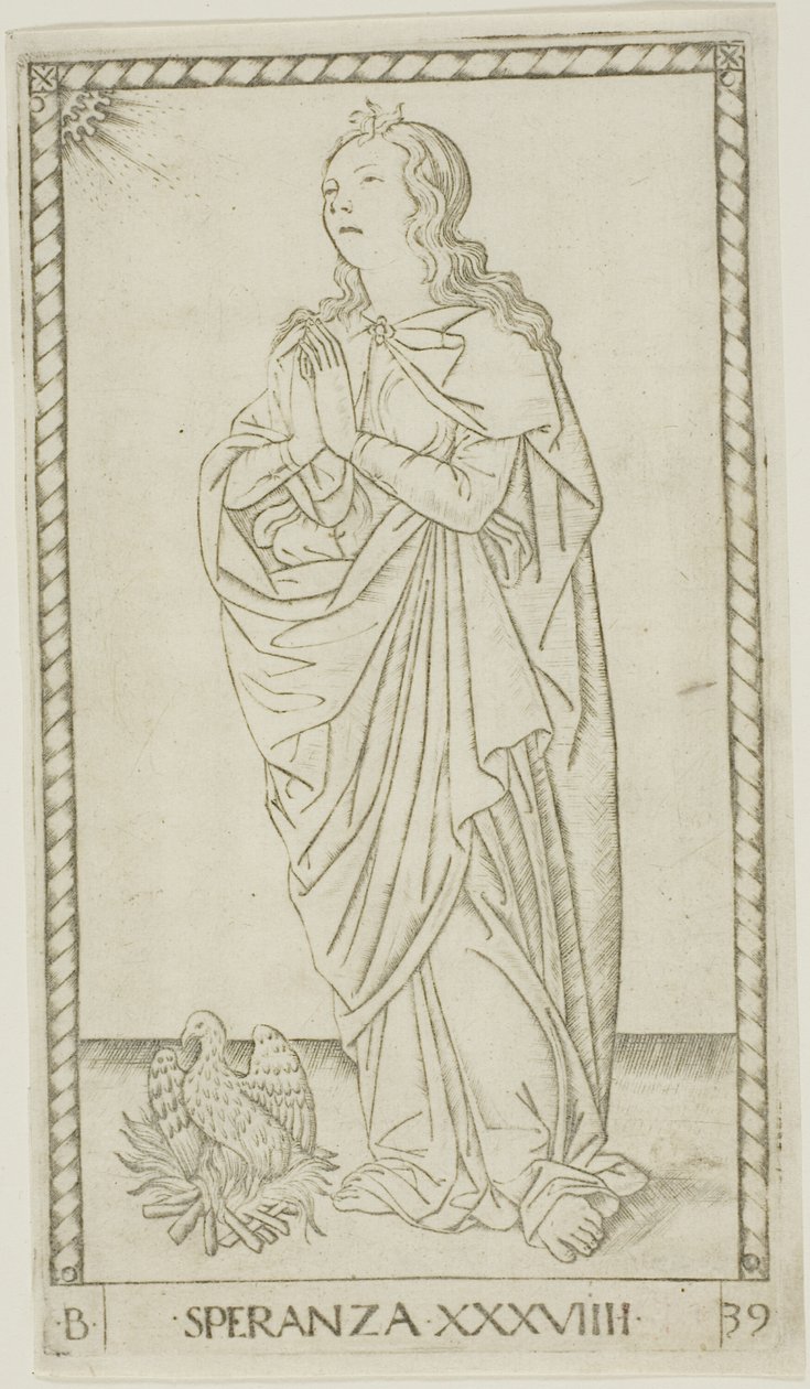 Espoir, planche 39 de Genii et Vertus - Master of the E Series Tarocchi