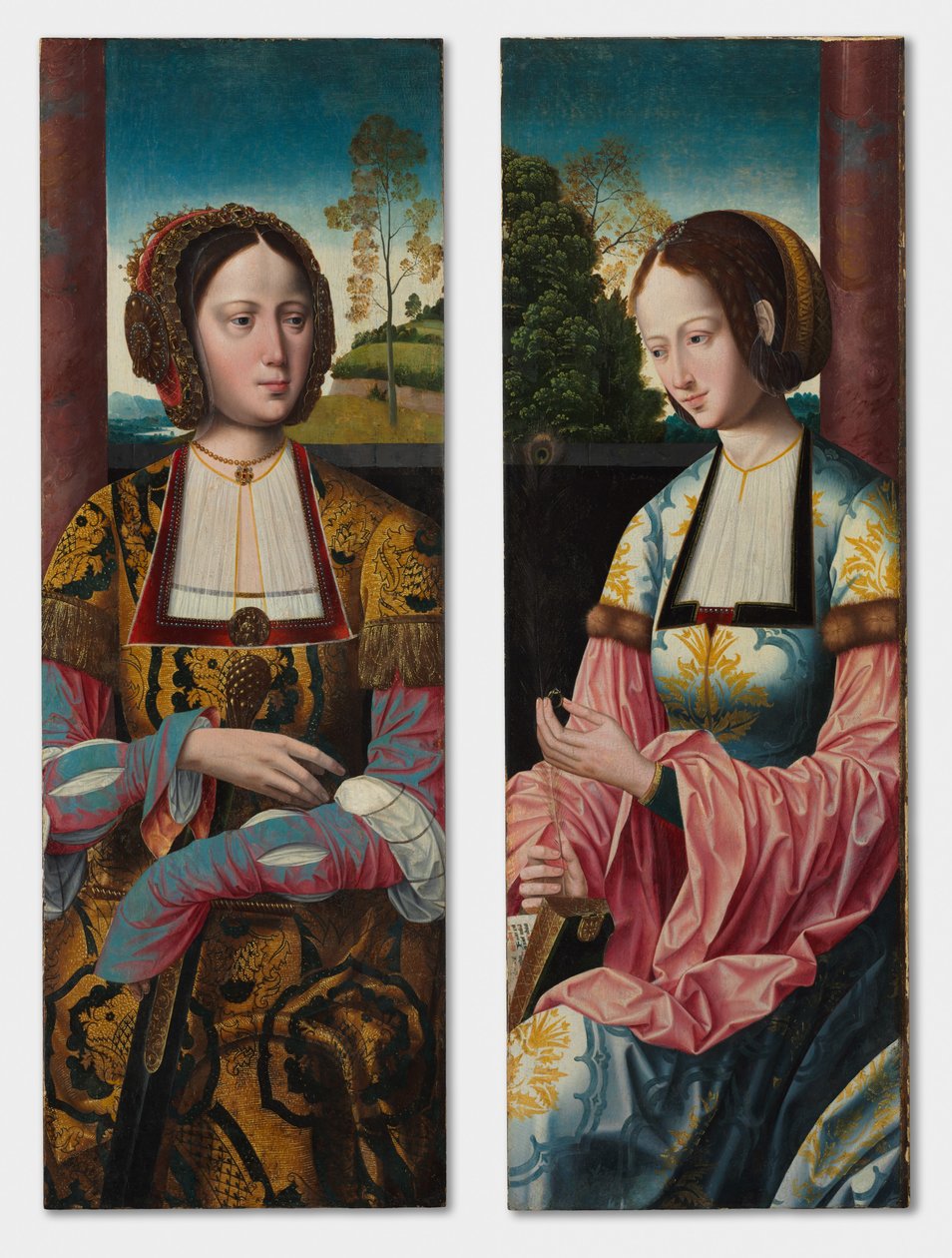 Sainte Catherine et Sainte Barbara (paire) - Master of the Holy Blood