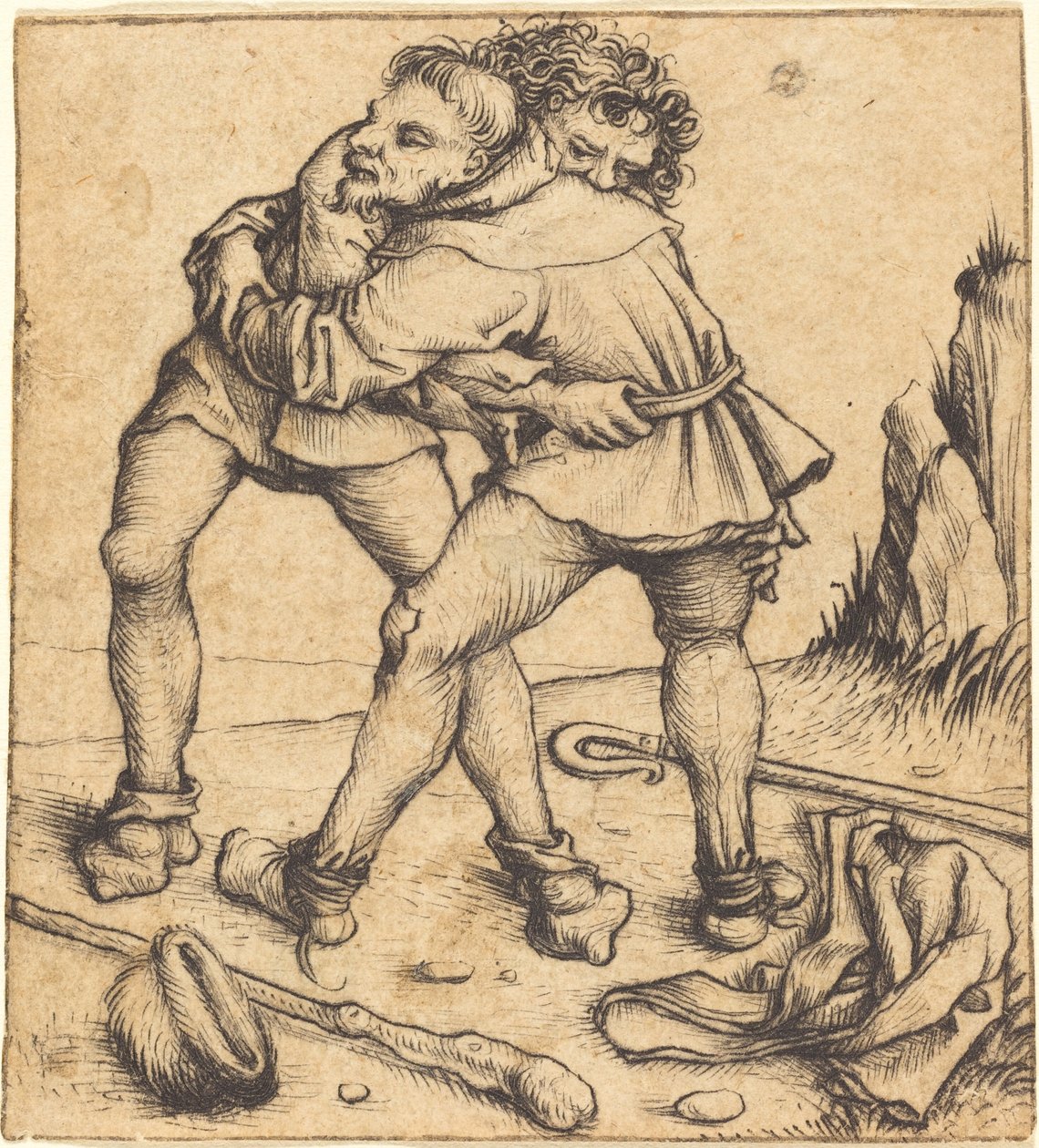 Deux paysans se battant - Master of the Housebook