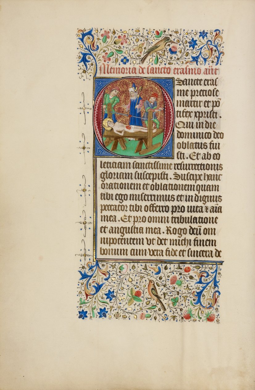 Initial O : Le martyre de saint Érasme - Master of the Llangattock Hours