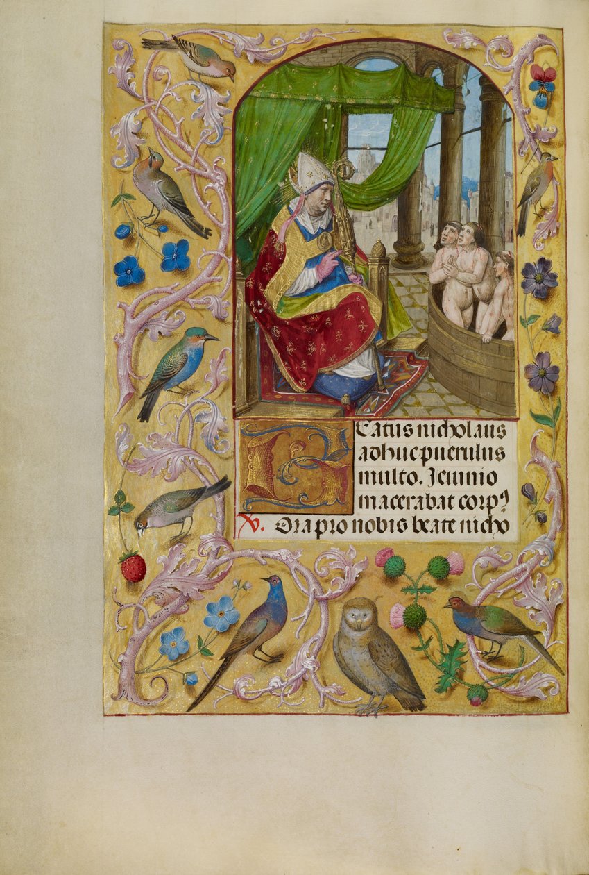 Saint Nicolas sauvant trois jeunes d