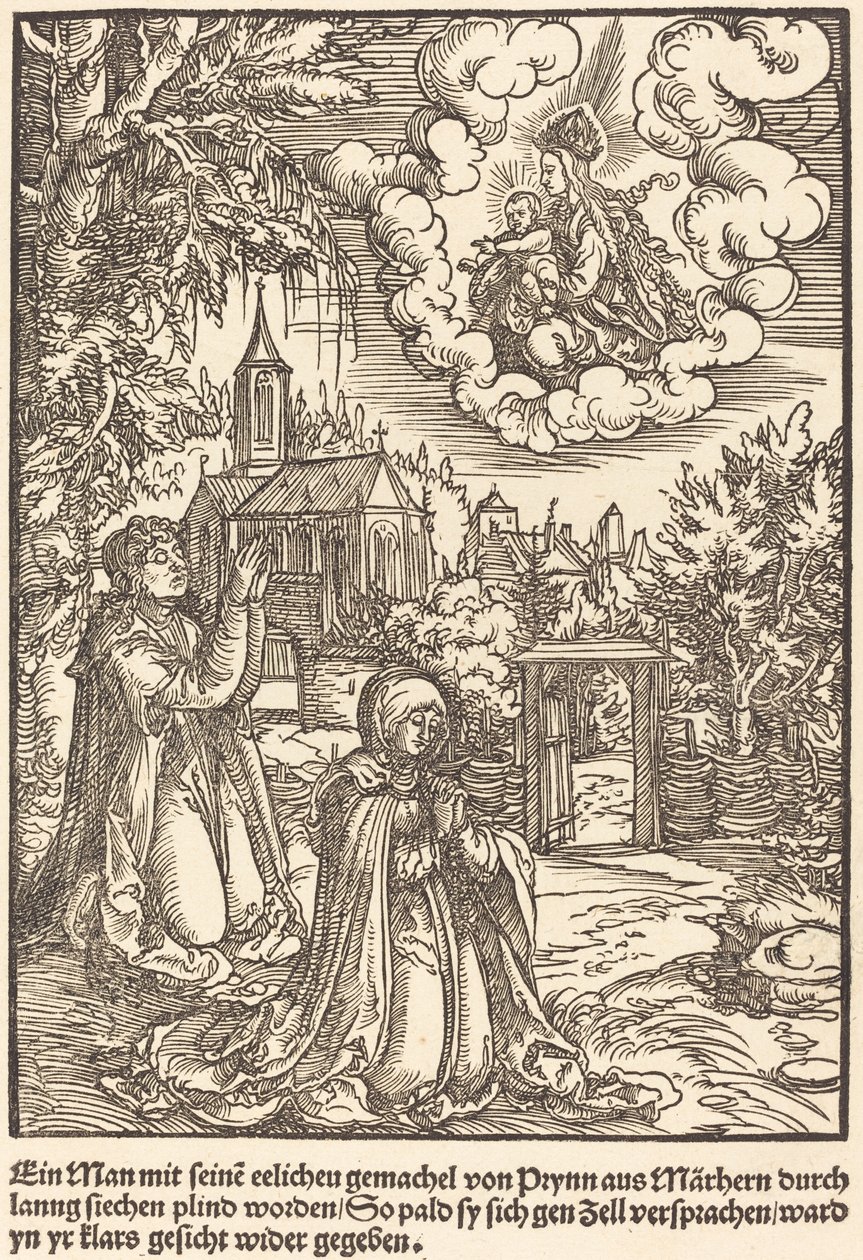 Ein Man mit seine eelicheu gemachel ... - Master of the Miracles of Mariazell