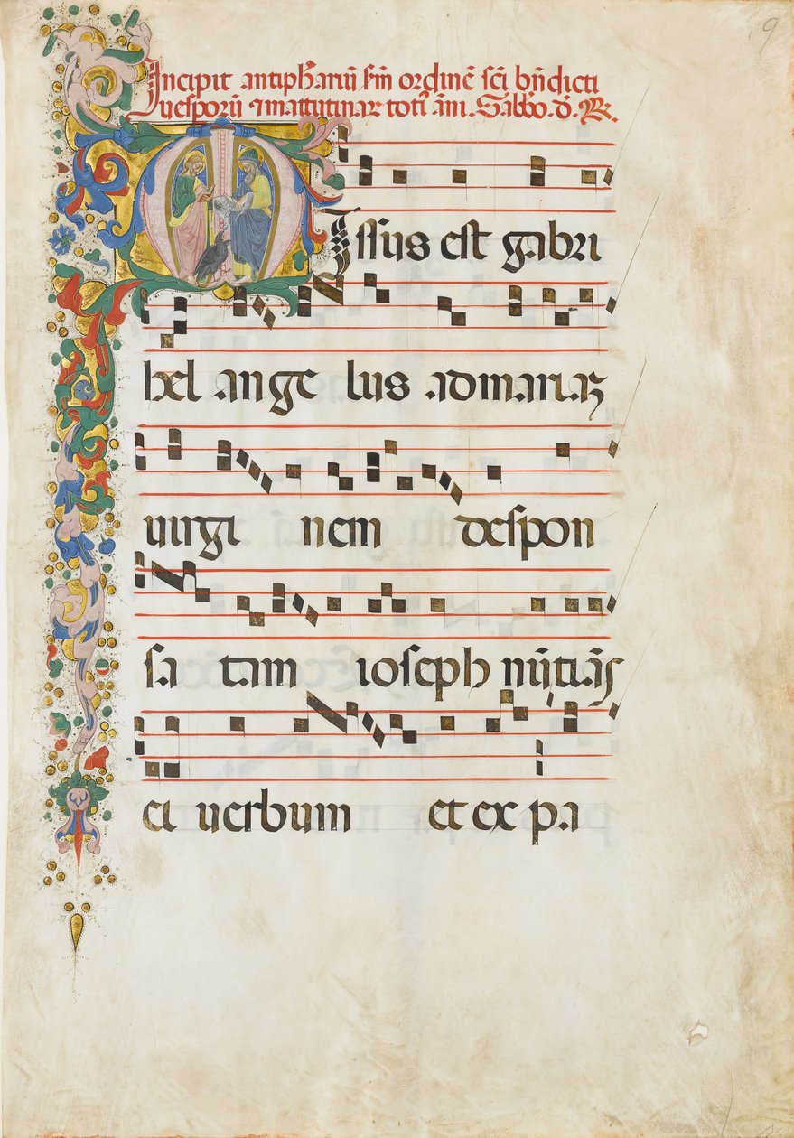 Feuille de manuscrit avec Saint Jean l