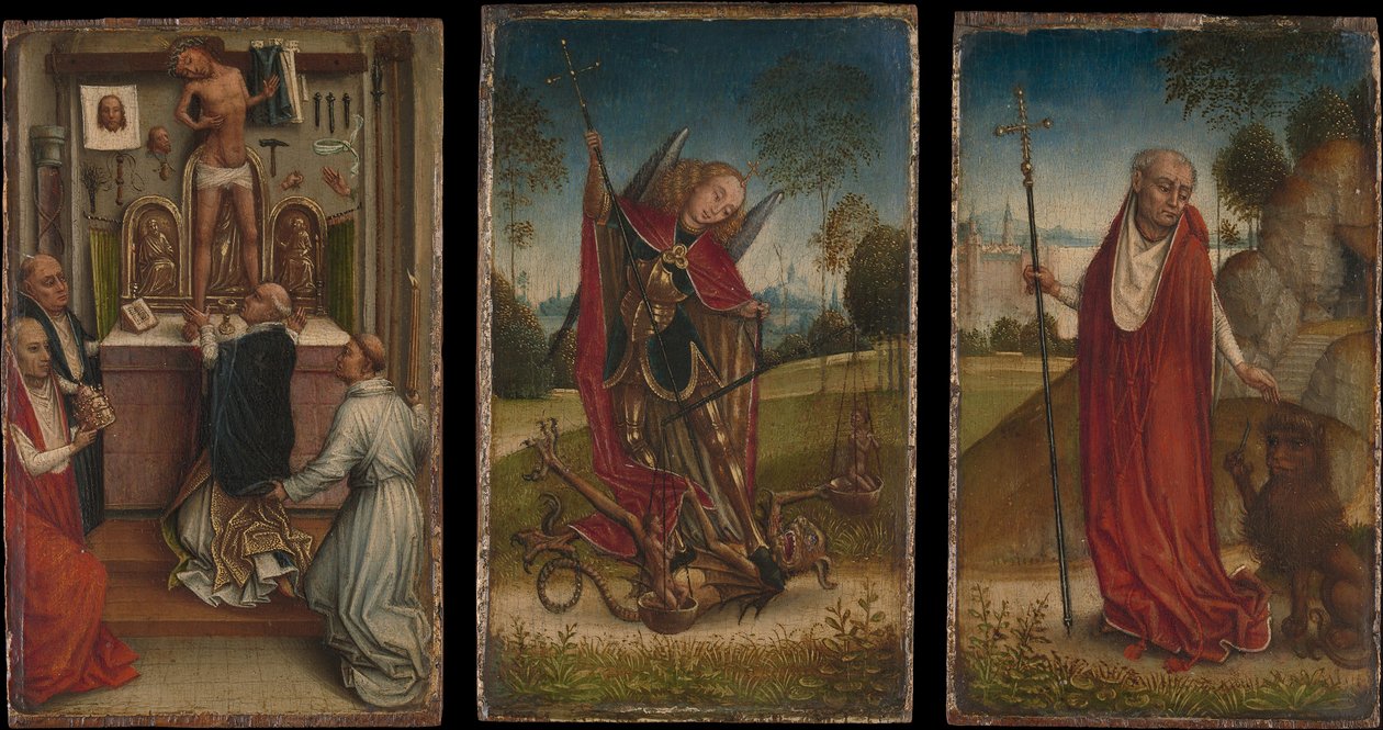 Saint Michel, La Messe de Saint Grégoire, Saint Jérôme - Master of the Saint Catherine Legend