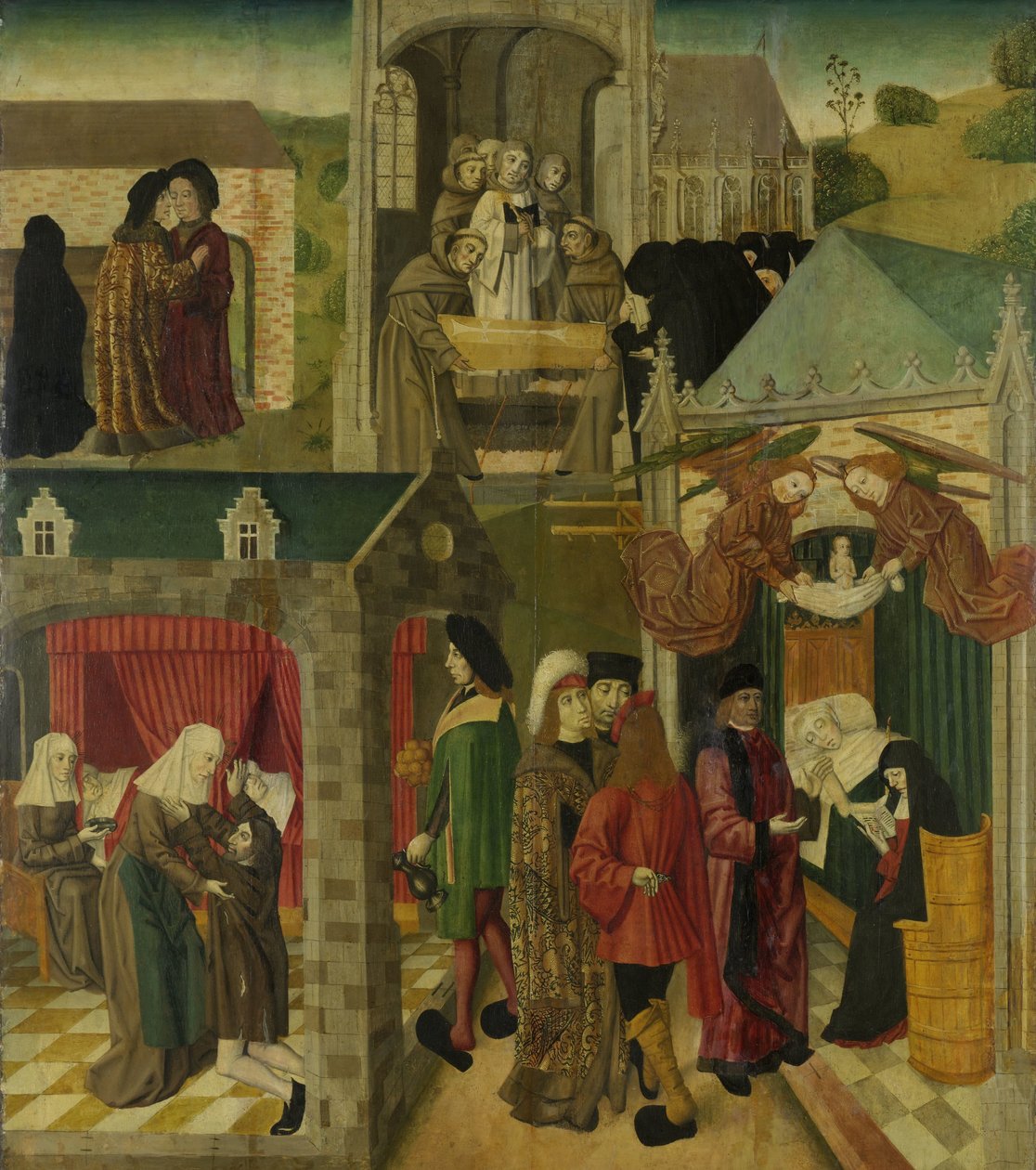 Sainte Élisabeth de Hongrie soignant les malades à Marburg, mort de Sainte Élisabeth, aile droite intérieure d