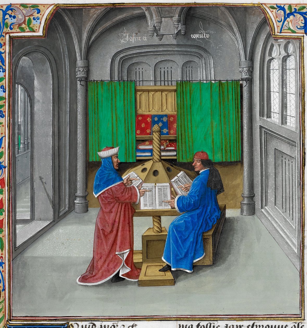 Boccace et Pétrarque De : De casibus virorum illustrium par Giovanni Boccaccio - Master of the White inscriptions