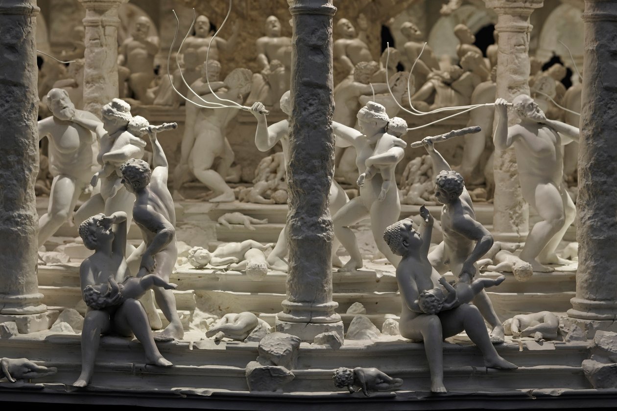All Things Fall, 2014 (acier, aluminium, plâtre, résine, lumières LED, moteur) - Mat Collishaw