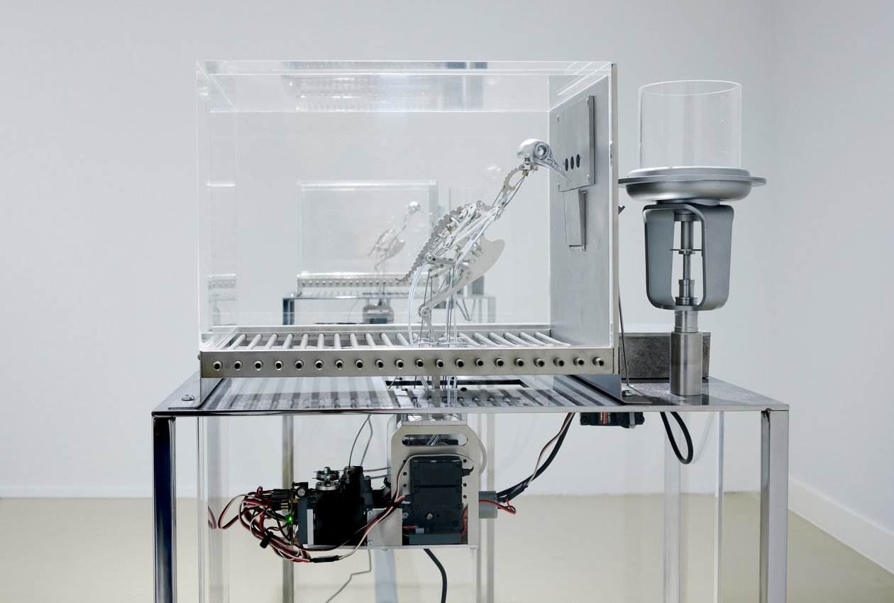 The Machine Zone, 2019 (acier, aluminium, servomoteurs) - Mat Collishaw