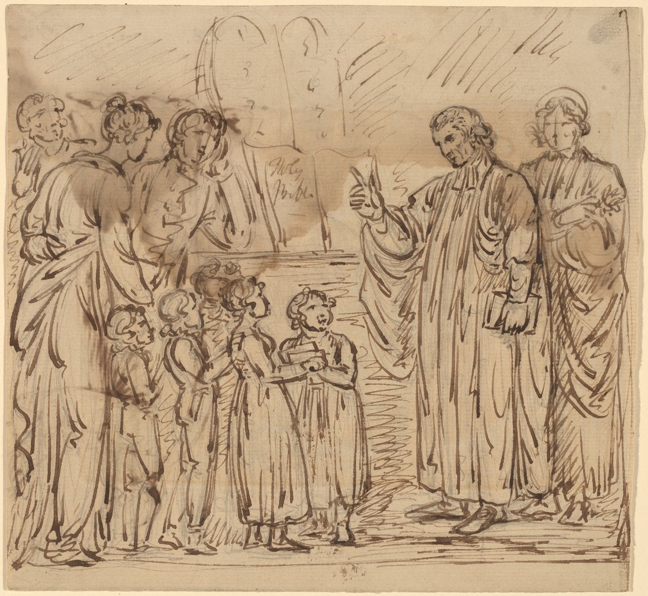Leçon de Bible (recto) - Mather Brown