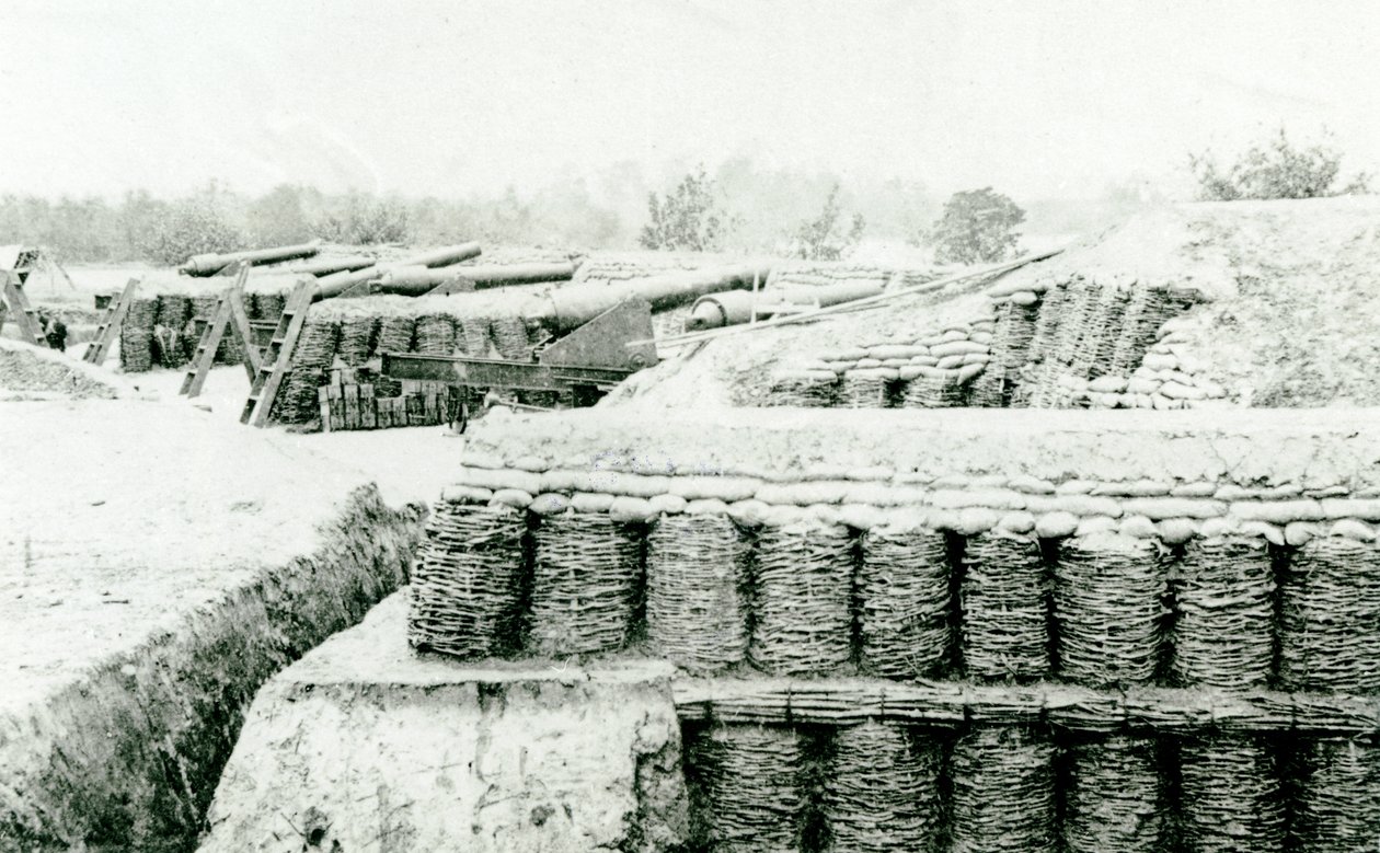 Vue sud-ouest de la batterie n°1 à Farnholds House, rivière York, 1862 - Mathew B. Brady