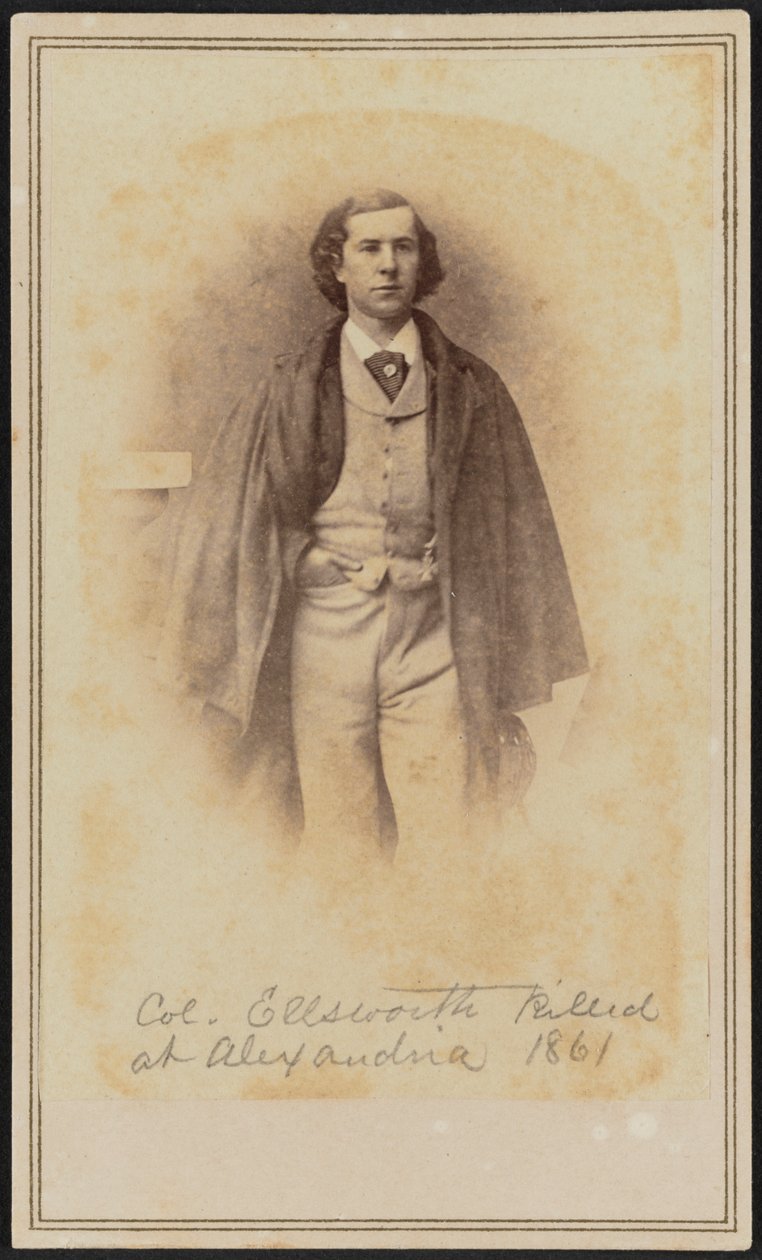 Portrait carte-de-visite du Col. Elmer Ephraim Ellsworth, 1861 - Mathew Brady