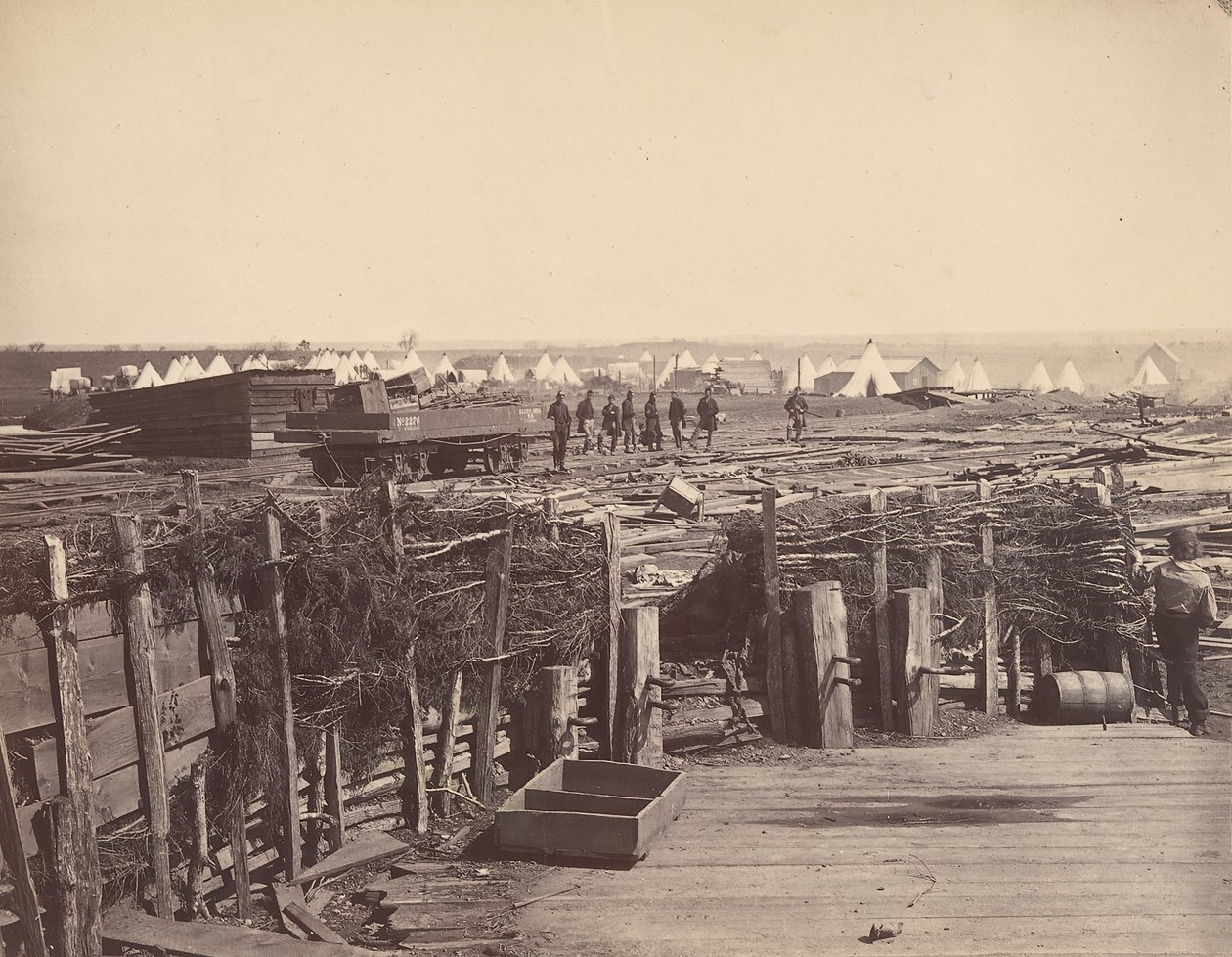 Fortifications, Manassas, occupées par le 13ème Mass., 1862 - Mathew Brady