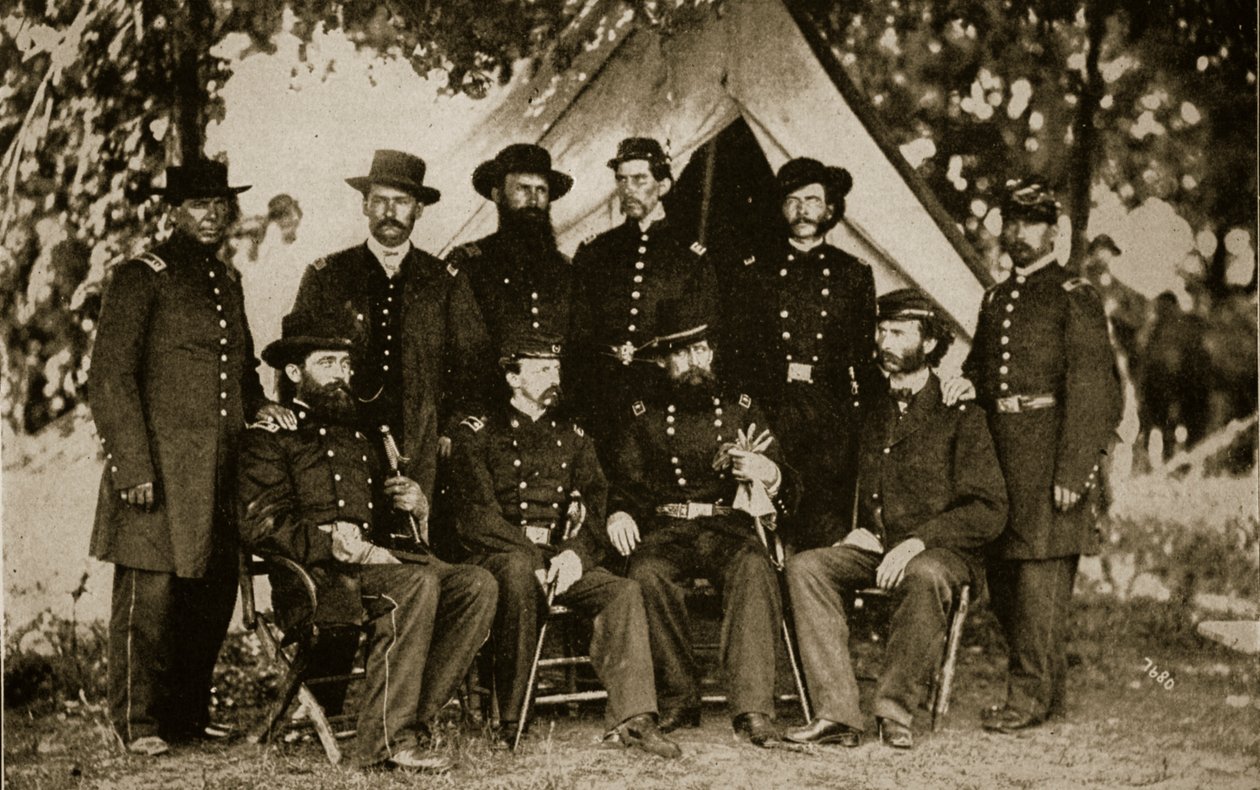 Le général Jefferson C. Davis et son état-major - Mathew and studio Brady