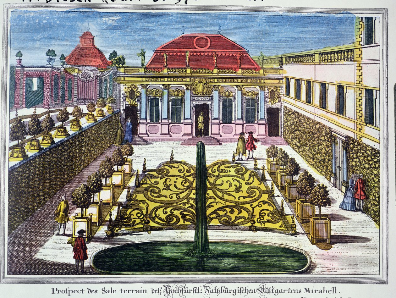 Les jardins du parc Mirabelle, Salzbourg, Autriche, gravé par Karl Remshardt vers 1720 - Mathias Diesel