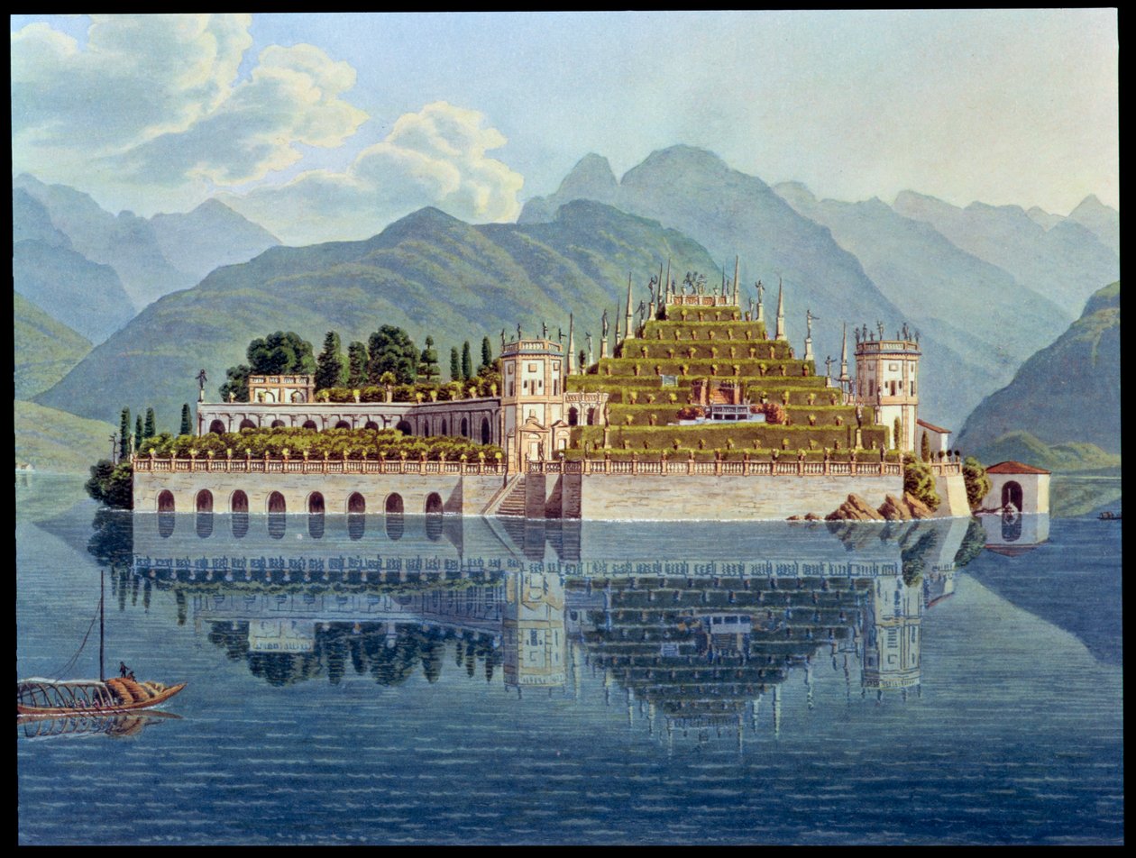 Les jardins en terrasses, Isola Bella, Lac Majeur, Italie, 1819 - Mathias Gabriel Lory