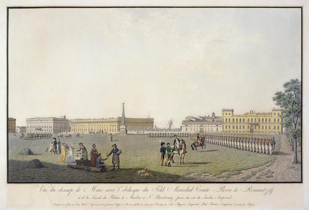 Vue du Champ de Mars et du Palais de Marbre à Saint-Pétersbourg, 1804 - Mathias Gabriel Lory