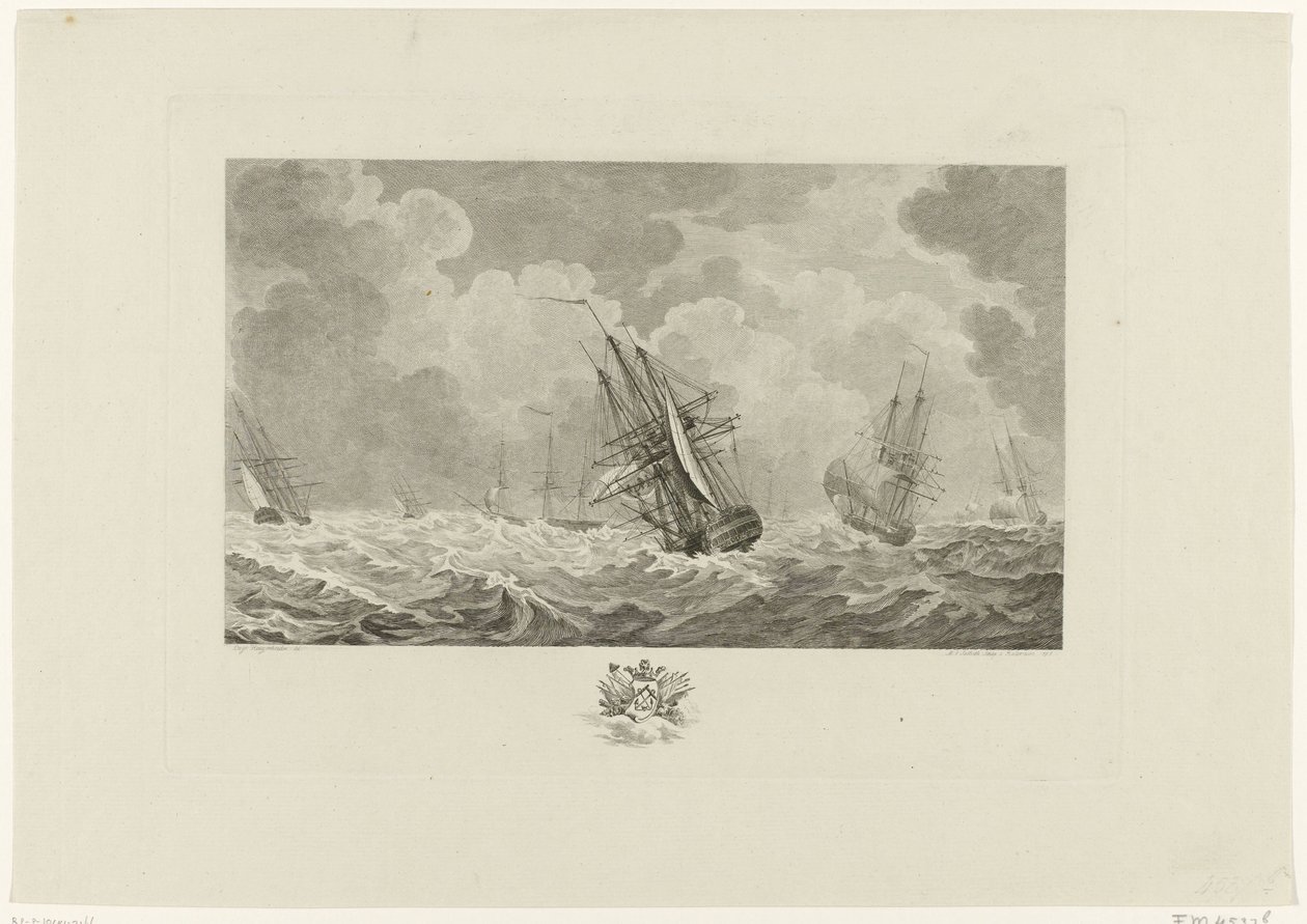Flotte néerlandaise dans la tempête, 1784 - Mathias de Sallieth