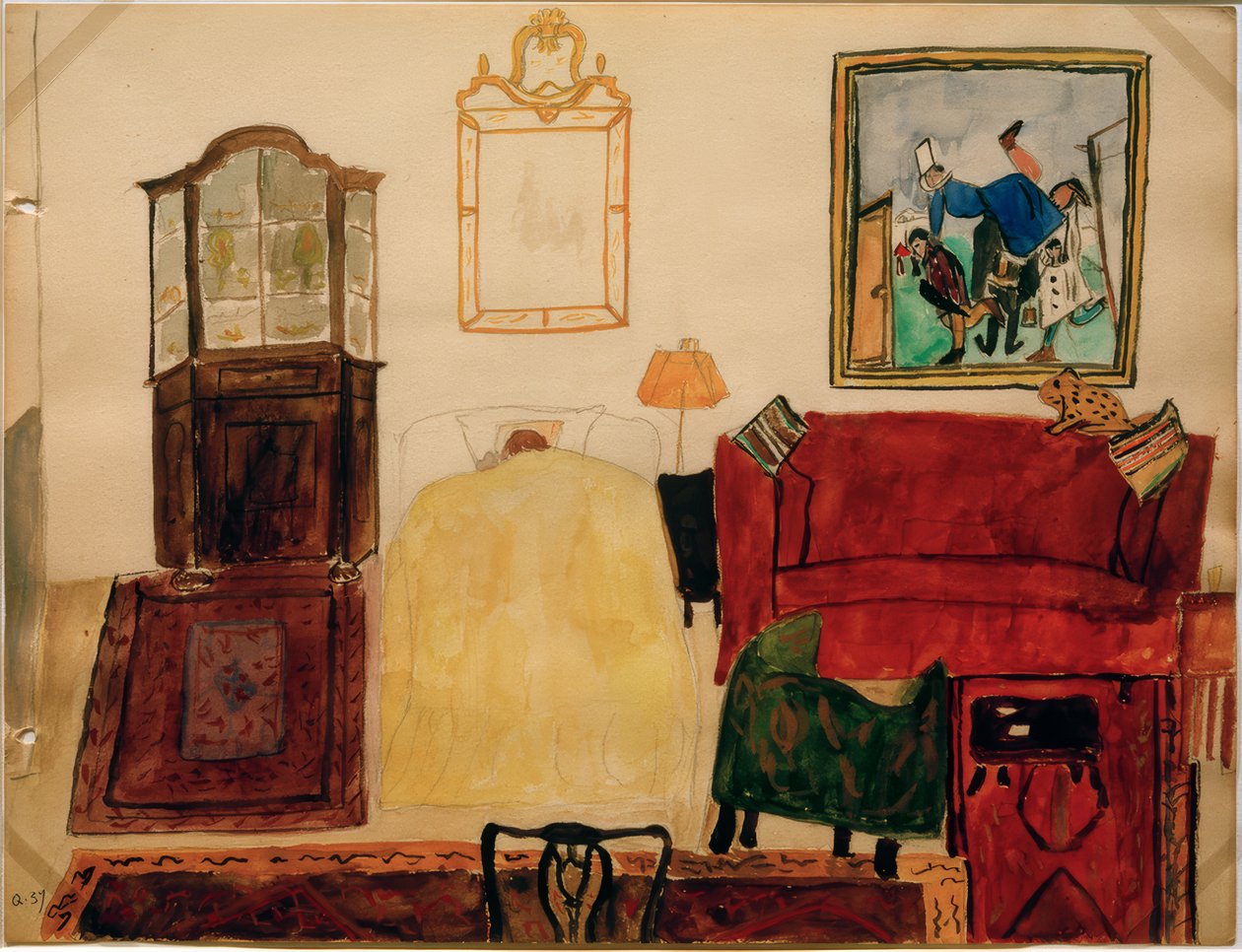 Mathilde Beckmann dormant dans le salon - Mathilde Beckmann