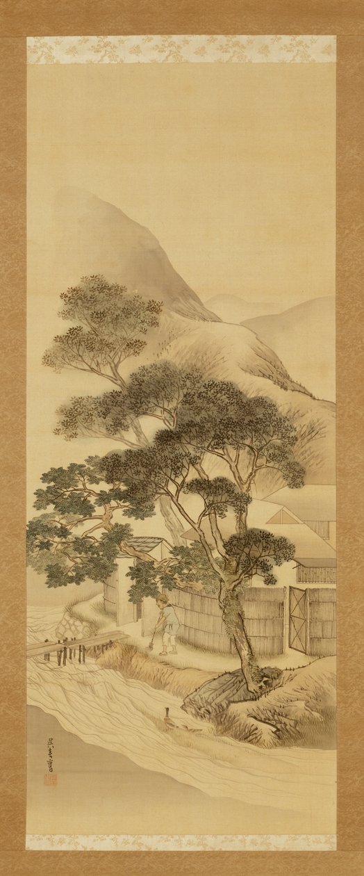 Ferme et ruisseau - Matsumura Goshun