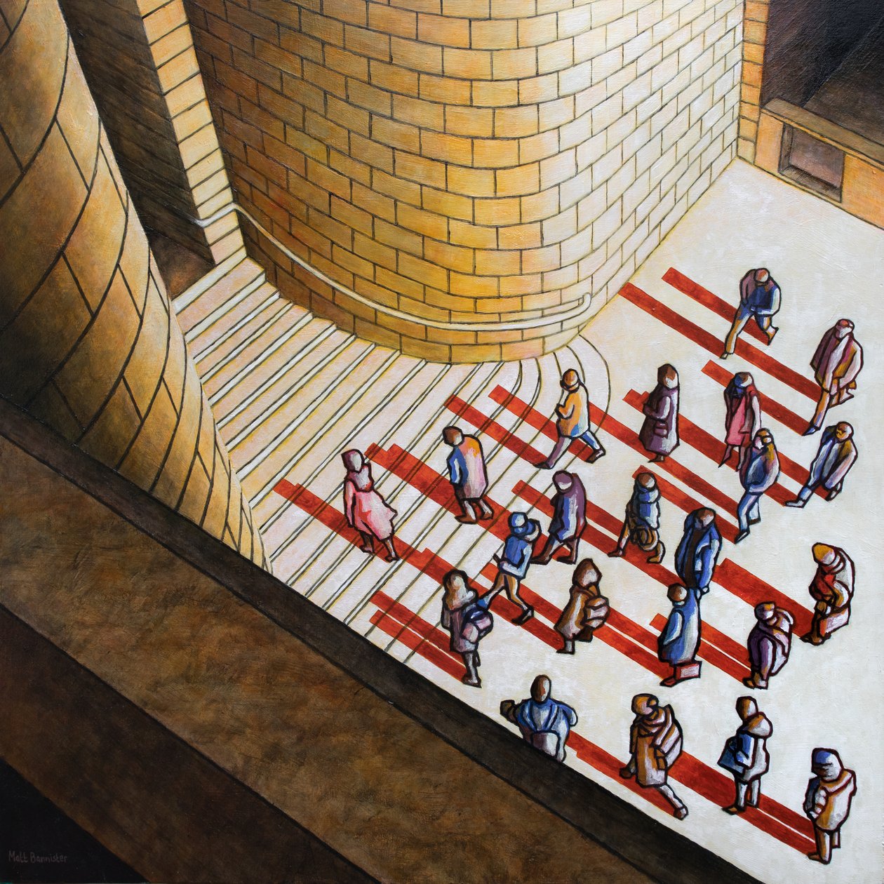 Footfall, 2018 (acrylique sur panneau) - Matt Bannister